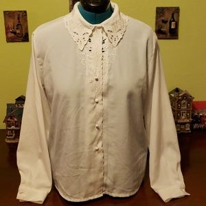 Scalloped Collard Blouse